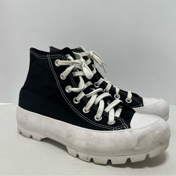 Converse Black & White High-Top Platform Sneaker - Picture 2 of 8